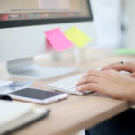 typing on desktop keyboard